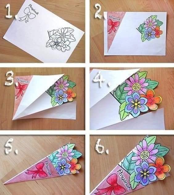 3 Ideas de Manualidades para mamá 12 Ramo de flores para mamá