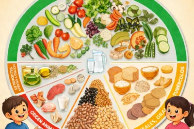 El plato del bien comer en dibujo