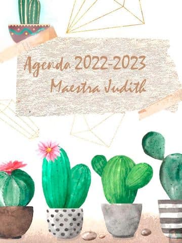 Agenda Escolar para descargar editable 36 Agenda cactus