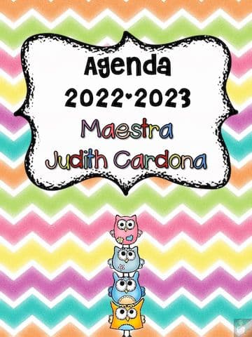 Agenda Escolar para descargar editable 40 Agenda Buhos