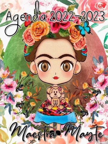 Agenda Escolar para descargar editable 27 agenda Frida Khalo