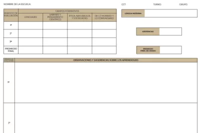 Formato de boleta de calificaciones Editables Formato de boleta de calificaciones en Word