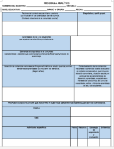 Materiales y Formatos para el diseño del programa analítico editable 13 Programa analitico