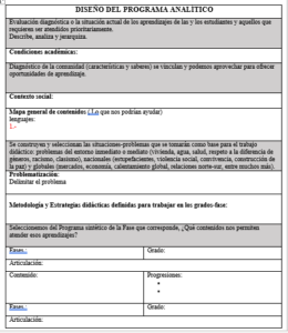 Materiales y Formatos para el diseño del programa analítico editable 14 Programa analitico