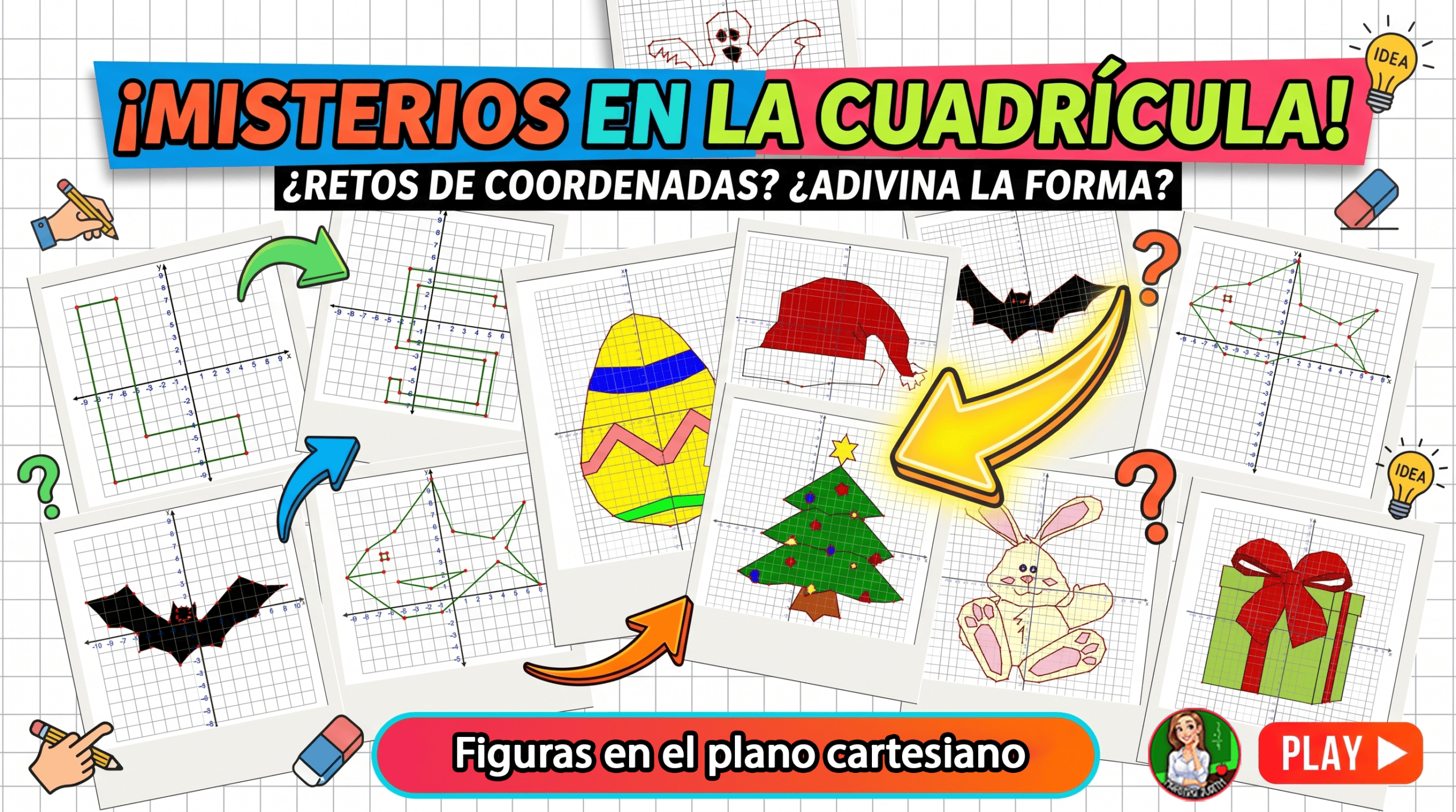 Figuras en el plano cartesiano con coordenadas fáciles