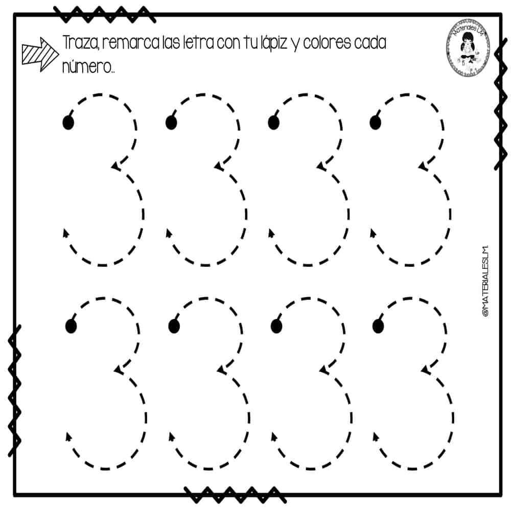 Actividades para reforzar el trazo de los numeros Actividades trazo de los números