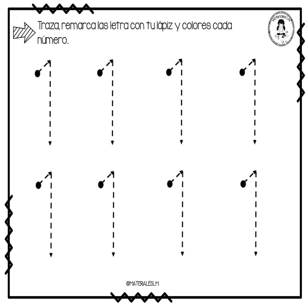 Actividades trazo de los números 