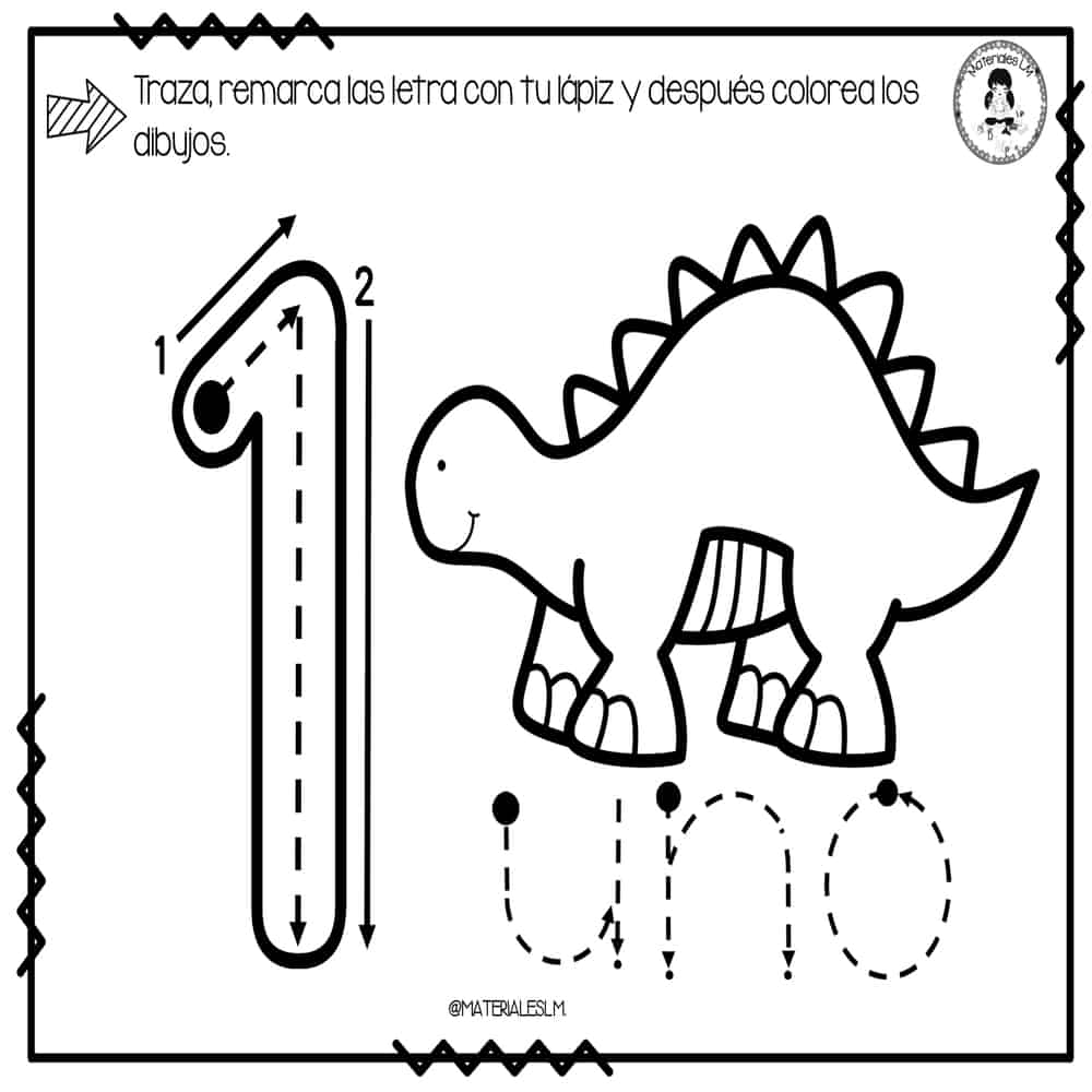 Actividades trazo de los números 