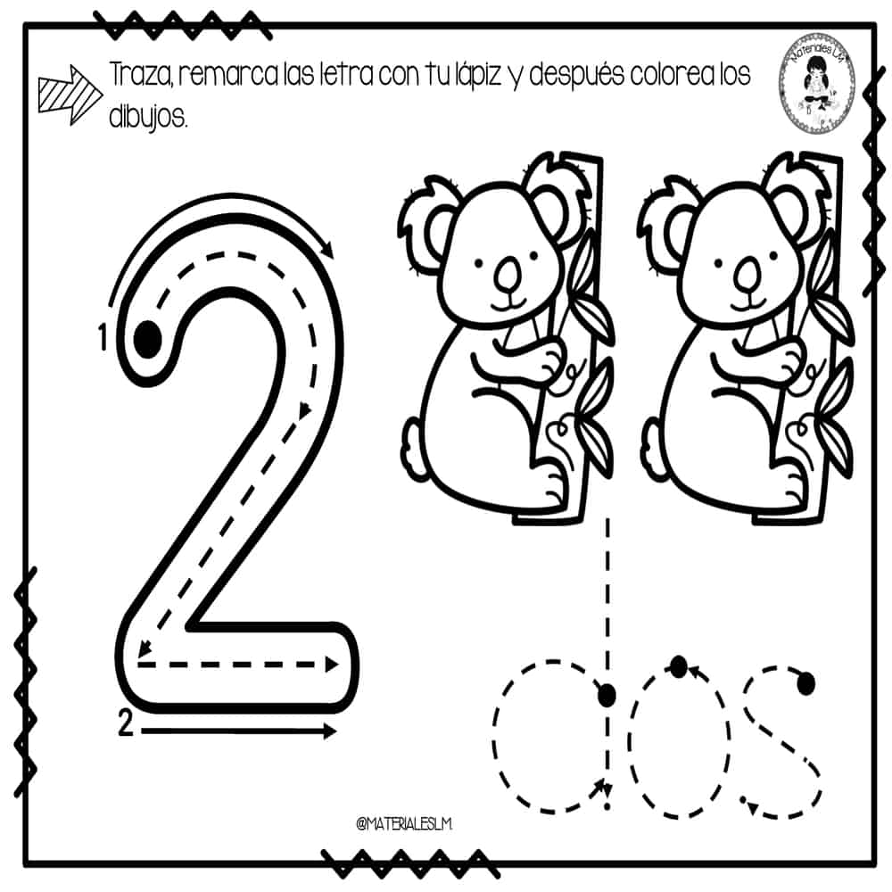 Actividades trazo de los números 