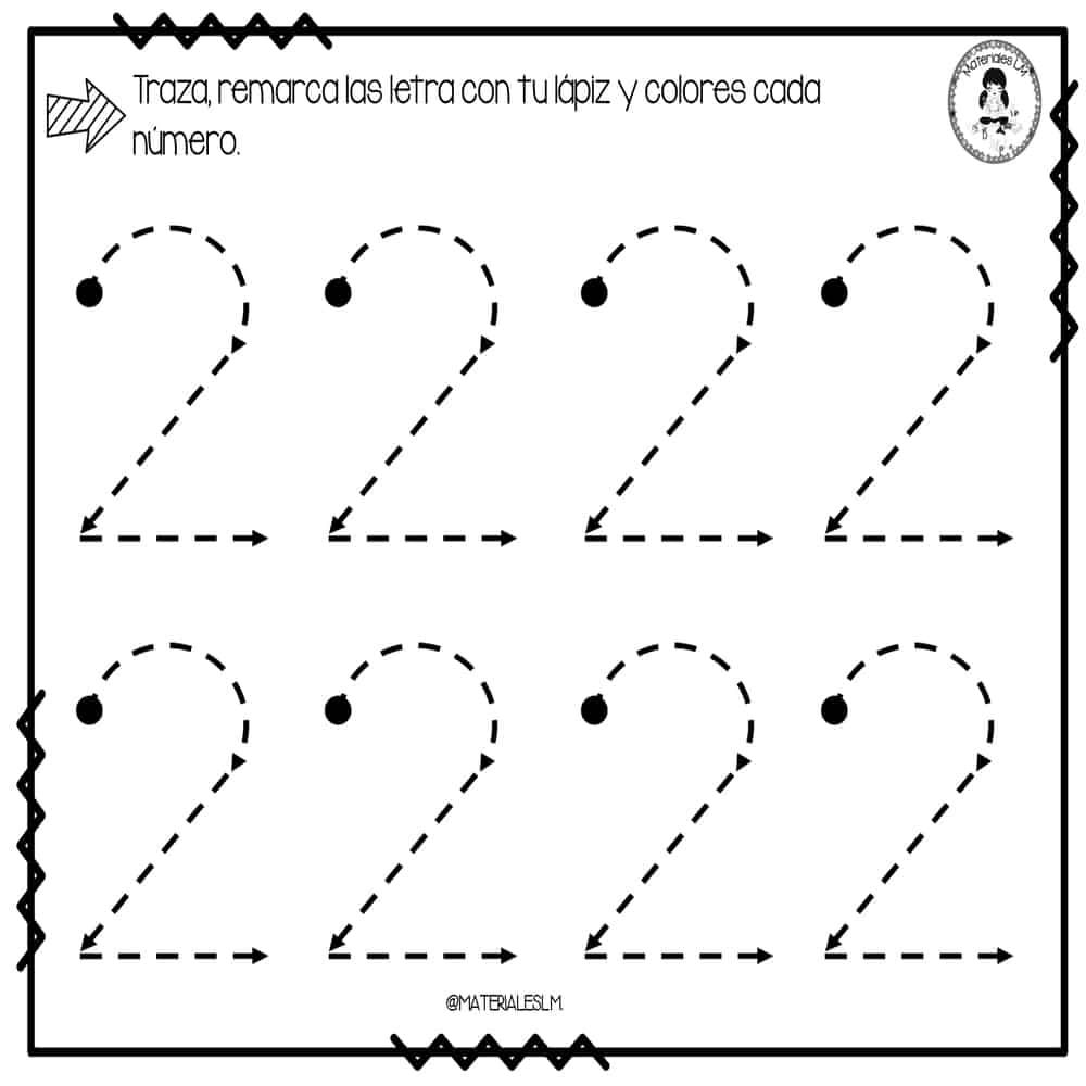 Actividades trazo de los números 