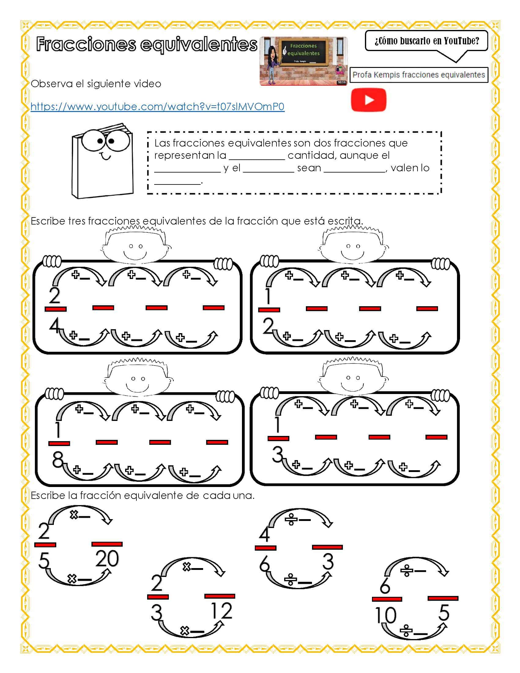 Cuadernillos de fracciones 3° Y 4°