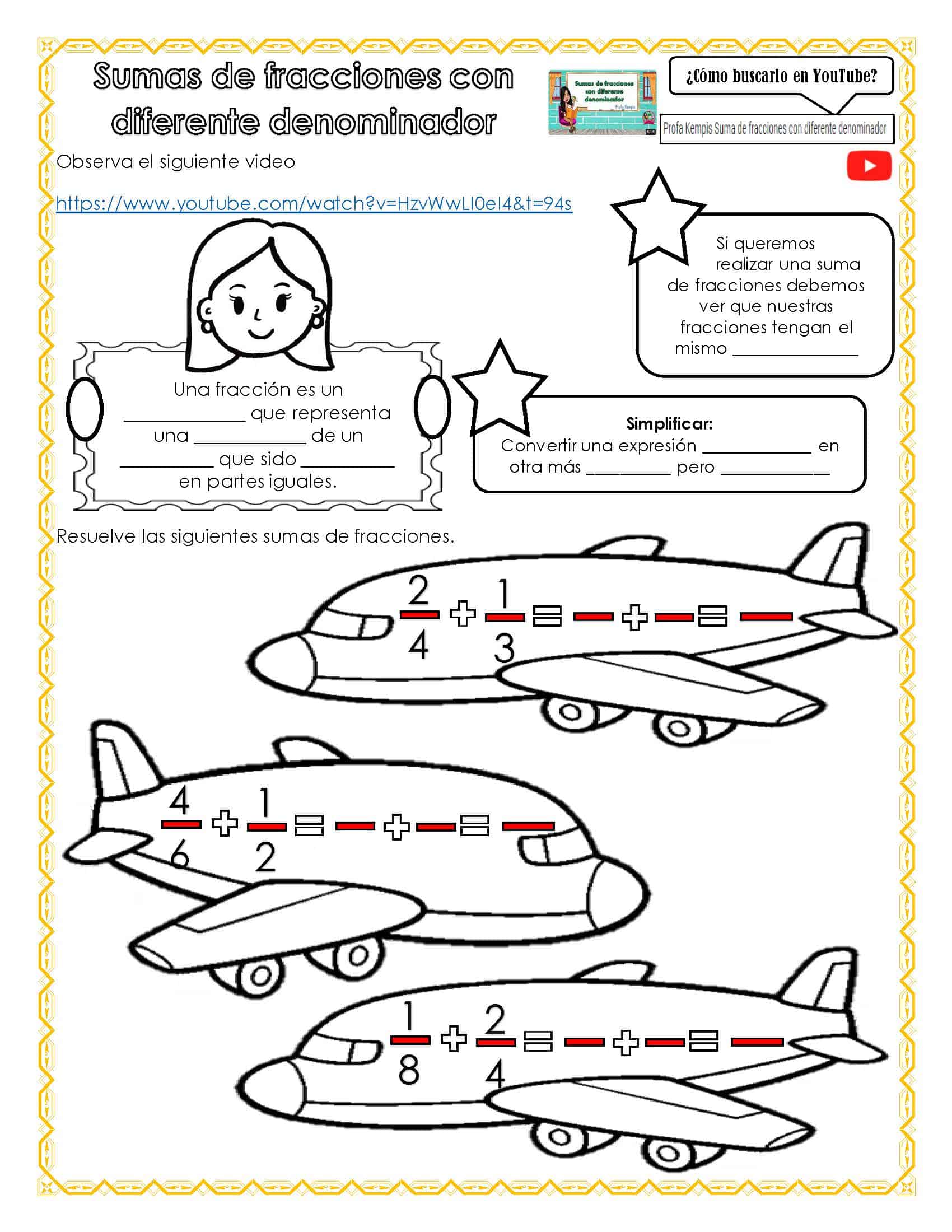 Cuadernillos de fracciones 3° Y 4°