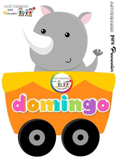 Tren de los días de la semana domingo
