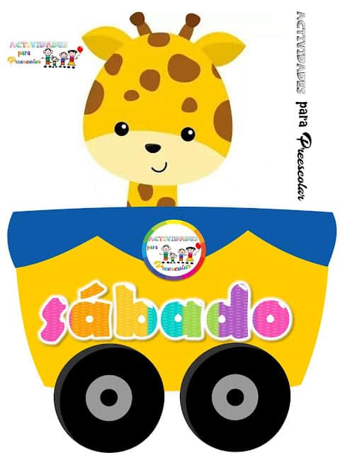 Tren de los días de la semana sabado