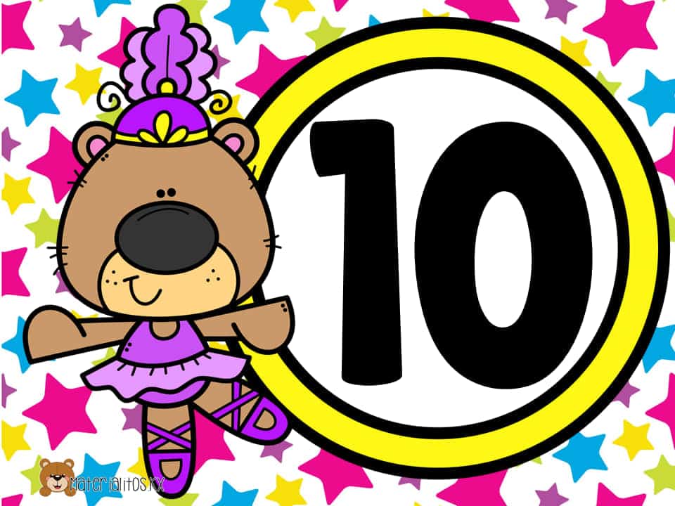 Carteles de los números del 1 al 10 Cartel de los numeros