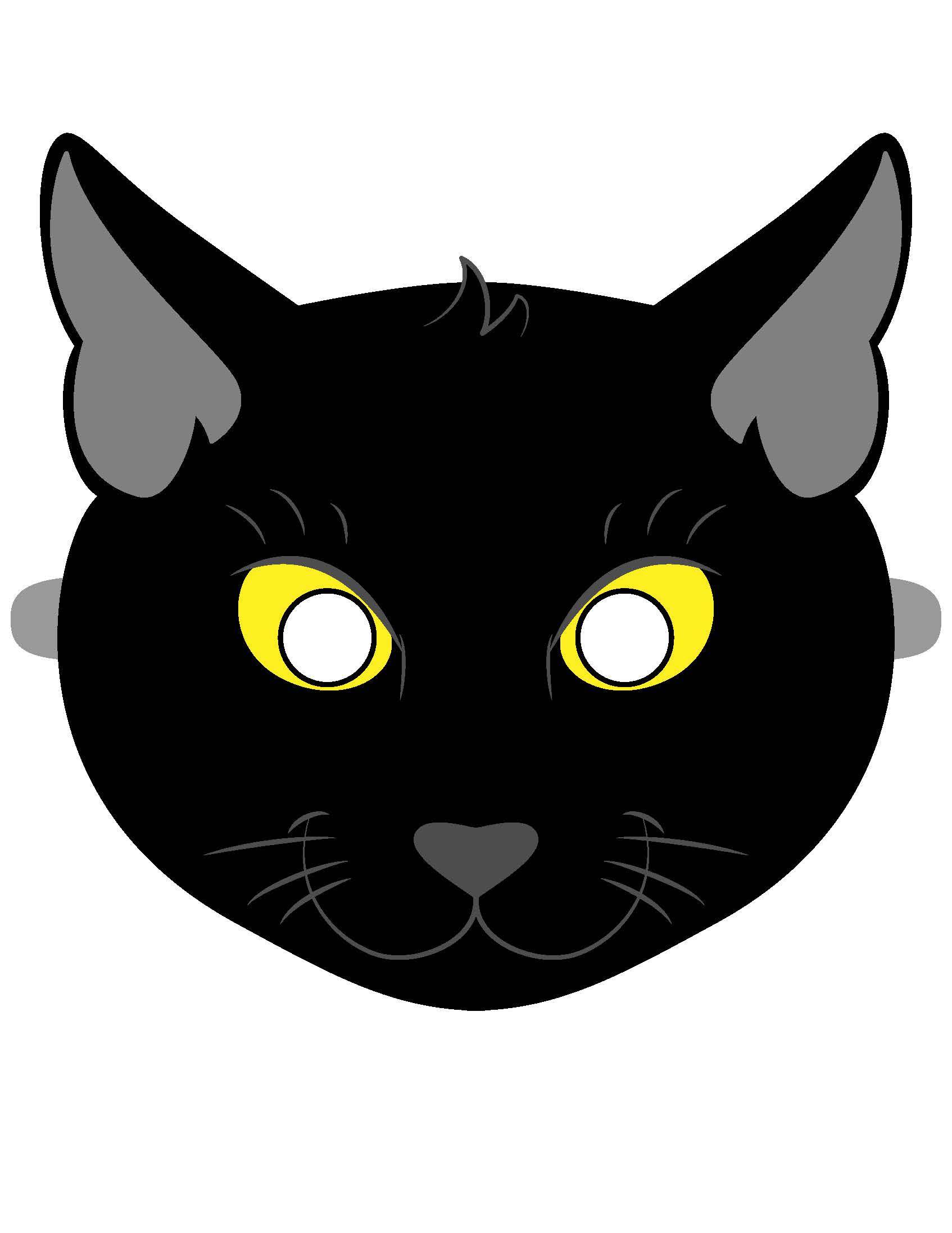 Mascaras de Papel 203 Máscara de gato negro