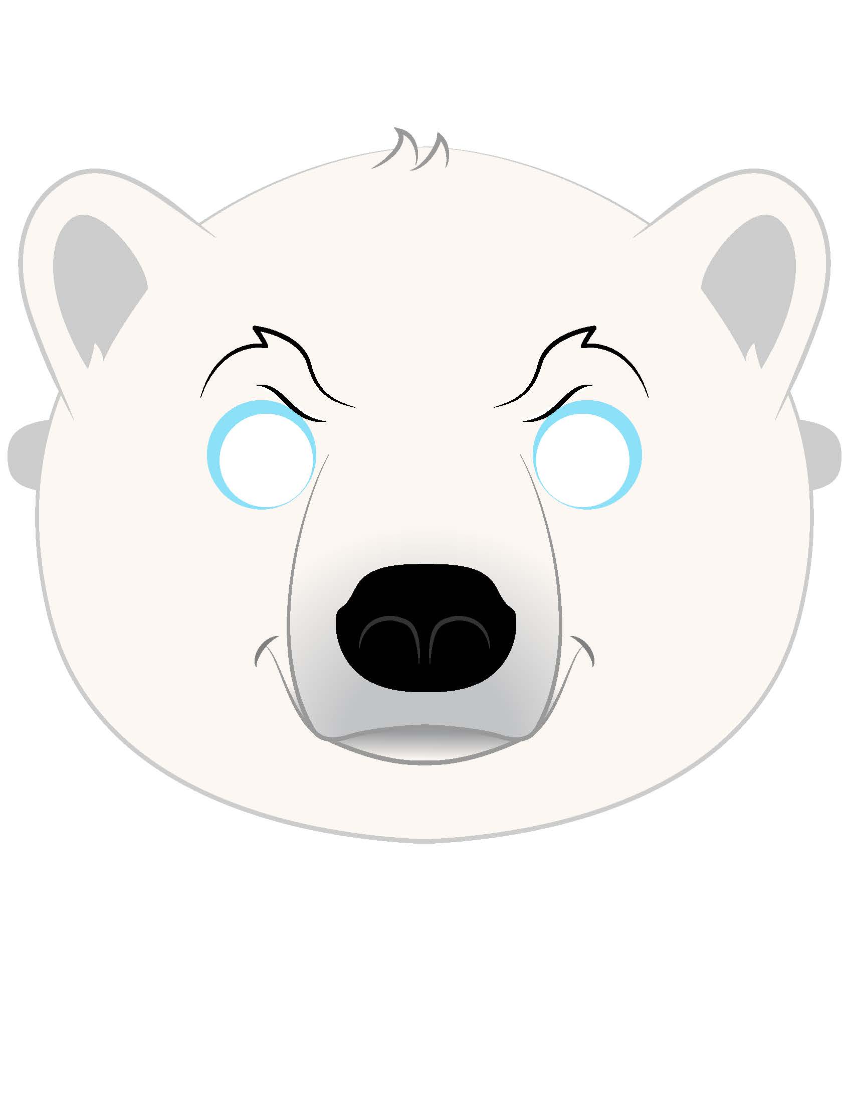 Mascaras de Papel 249 Máscara de oso polar
