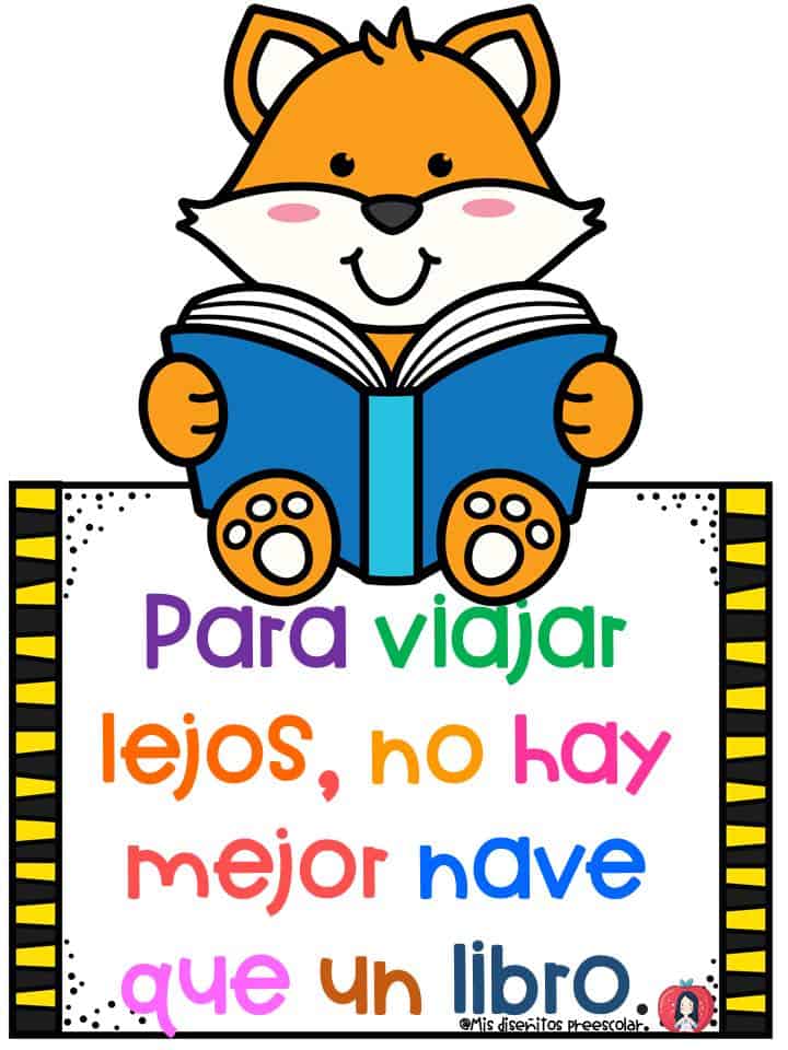 Biblioteca escolar/ Biblioteca de aula descarga materiales de apoyo en PDF frases de lectura