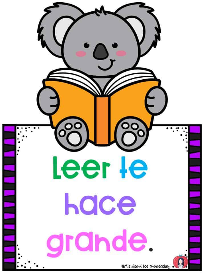 Biblioteca escolar/ Biblioteca de aula descarga materiales de apoyo en PDF frases de lectura