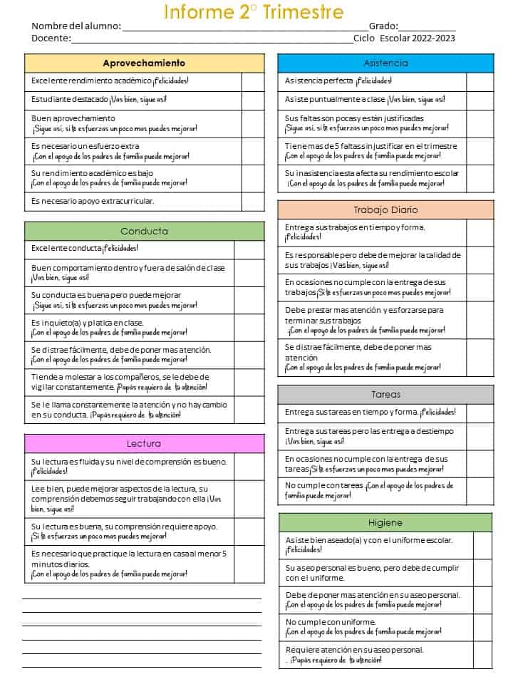 Informa para reunión con padres de familia