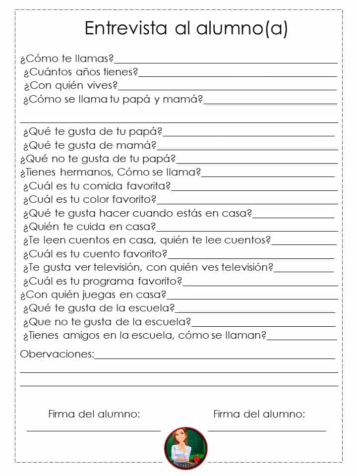 Entrevista inicial a padres de familia y alumnos Entrevista al alumno 2023