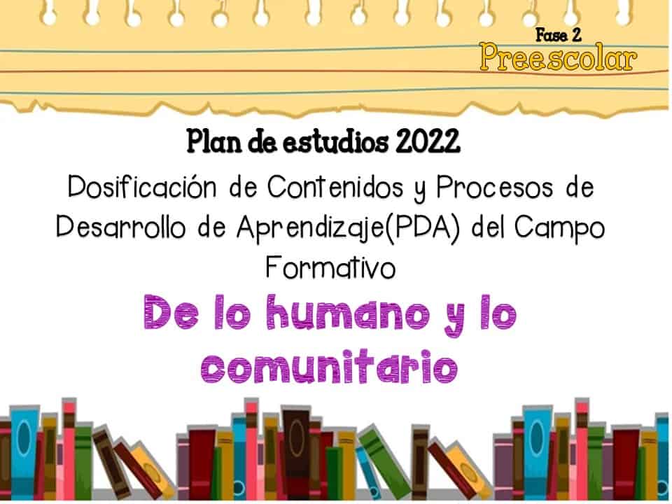 Contenidos preescolar de lo humano y lo comunitario 