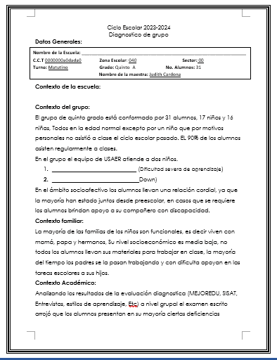 Diagnostico de Grupo Ejemplo ejemplo de Diagnostico de grupo 2023