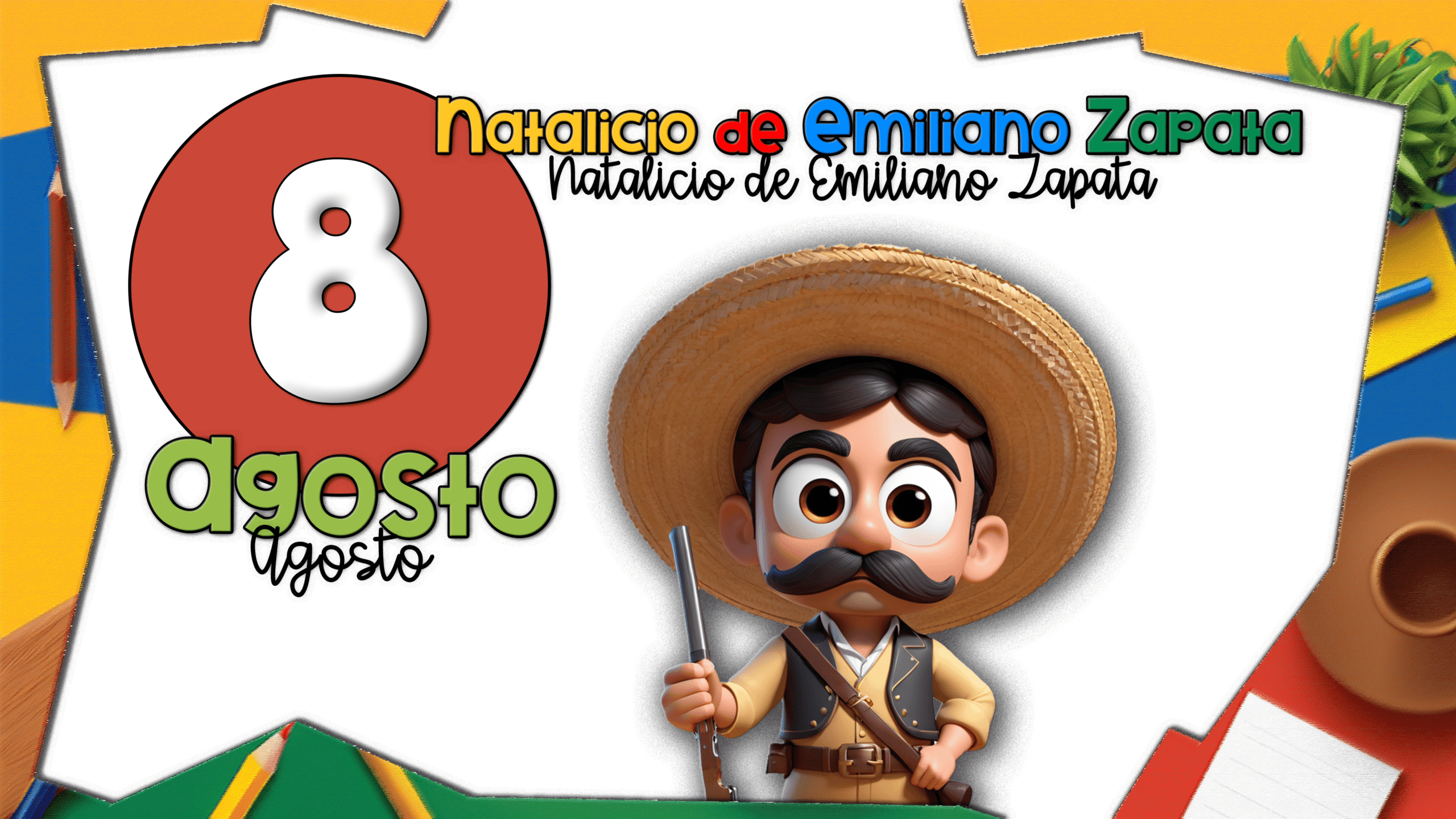 Efemérides de Agosto para imprimir Calendario escolar 2025-2026